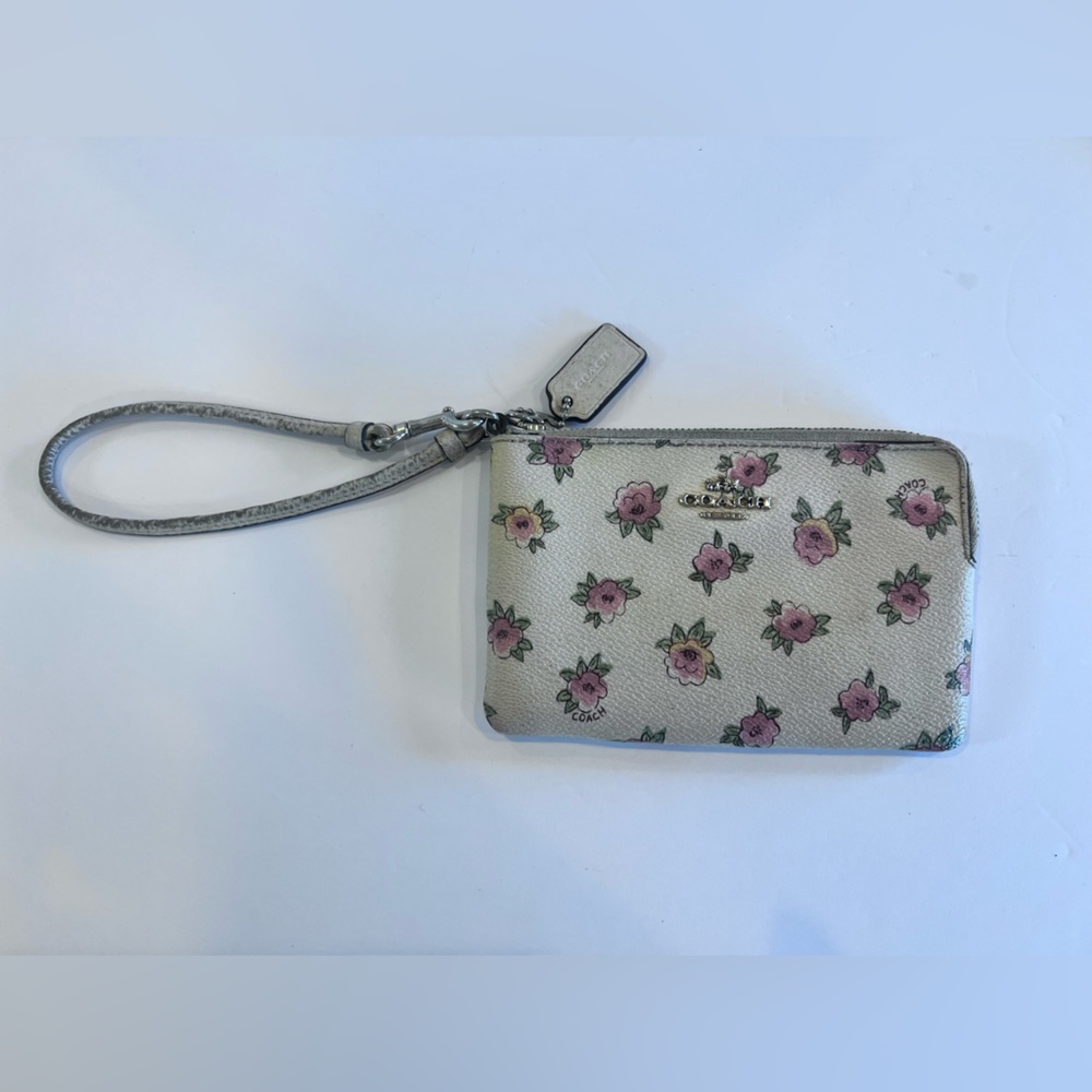 Coach Distressed Flower Patch Wristlet